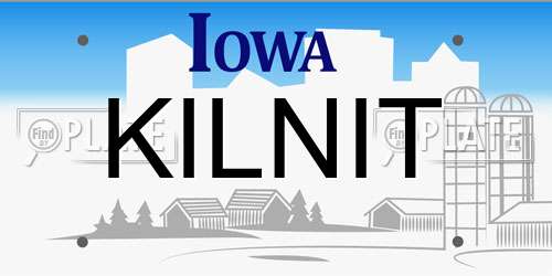 KILNIT Iowa License Plate
