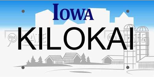 KILOKAI Iowa License Plate