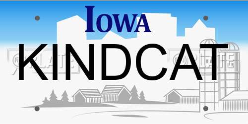 KINDCAT Iowa License Plate