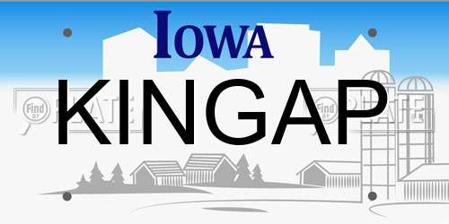 KINGAP Iowa License Plate