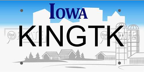 KINGTK Iowa License Plate