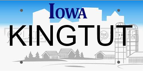 KINGTUT Iowa License Plate