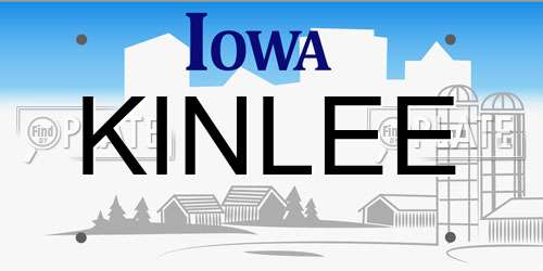 KINLEE Iowa License Plate