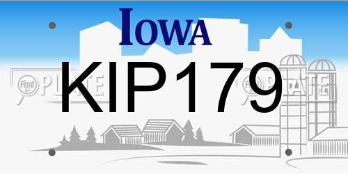 KIP179 Iowa License Plate