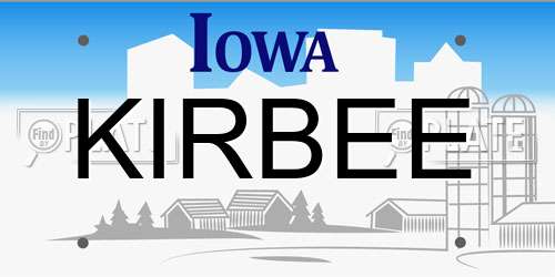 KIRBEE Iowa License Plate