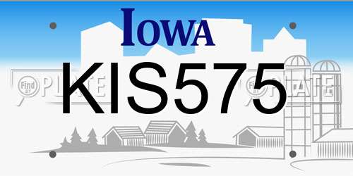 KIS575 Iowa License Plate