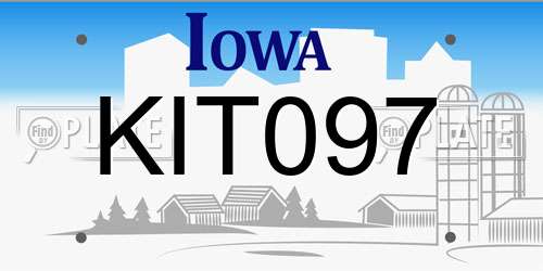 KIT097 Iowa License Plate