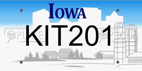 KIT201 Iowa License Plate