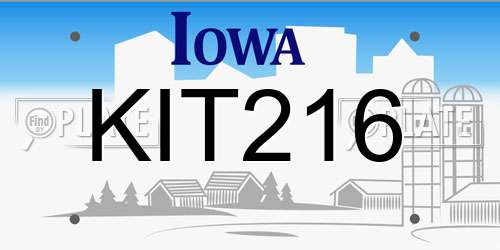 KIT216 Iowa License Plate