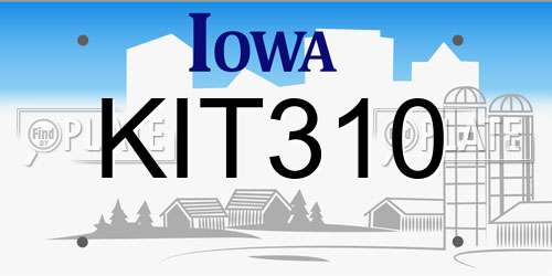 KIT310 Iowa License Plate