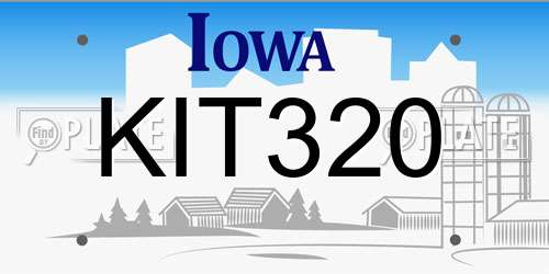 KIT320 Iowa License Plate