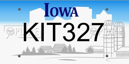 KIT327 Iowa License Plate