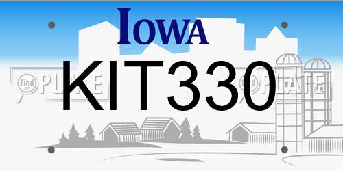 KIT330 Iowa License Plate