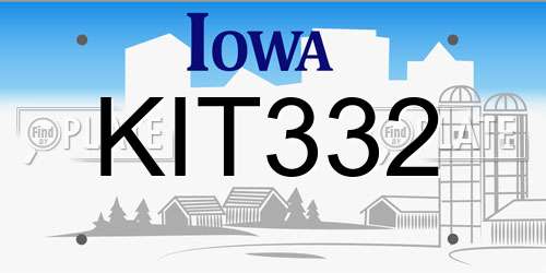 KIT332 Iowa License Plate