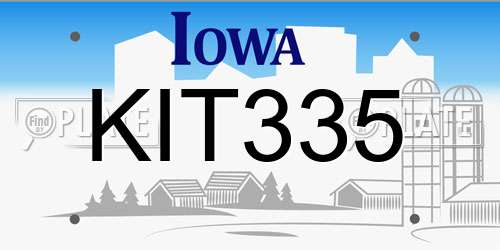 KIT335 Iowa License Plate
