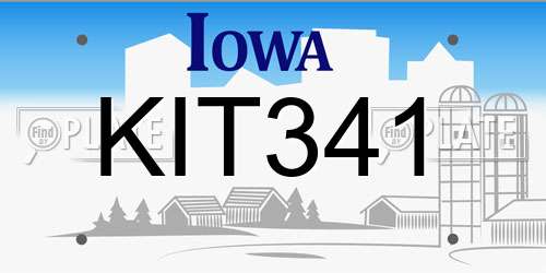 KIT341 Iowa License Plate