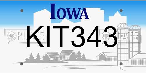 KIT343 Iowa License Plate