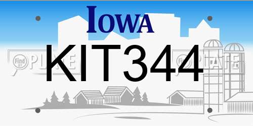KIT344 Iowa License Plate