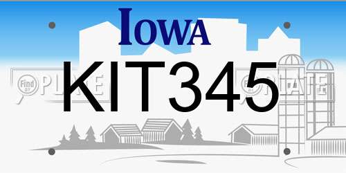 KIT345 Iowa License Plate