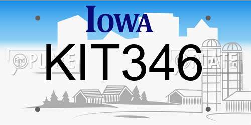 KIT346 Iowa License Plate