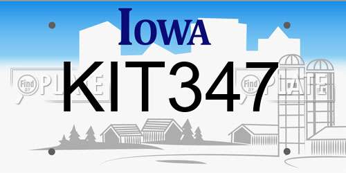 KIT347 Iowa License Plate