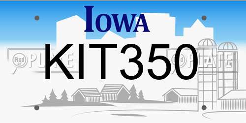 KIT350 Iowa License Plate