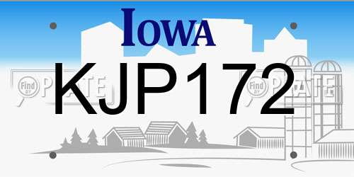 KJP172 Iowa License Plate