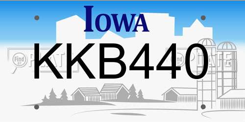 KKB440 Iowa License Plate