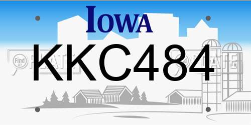 KKC484 Iowa License Plate