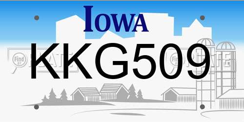 KKG509 Iowa License Plate