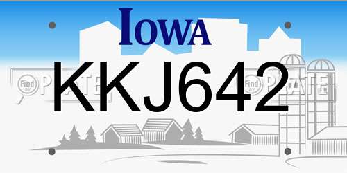KKJ642 Iowa License Plate