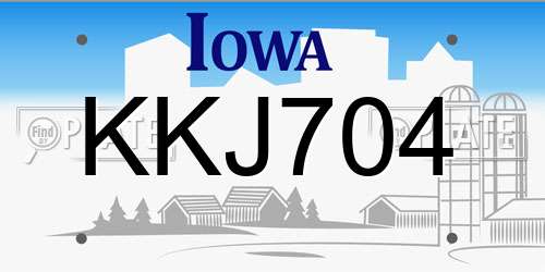 KKJ704 Iowa License Plate