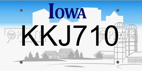 KKJ710 Iowa License Plate