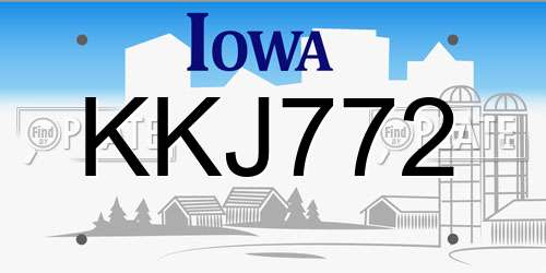 KKJ772 Iowa License Plate