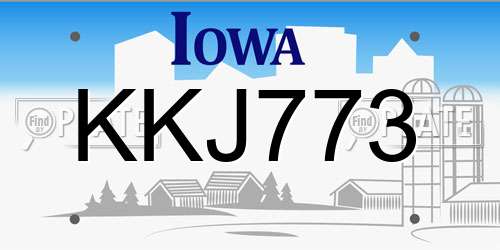 KKJ773 Iowa License Plate
