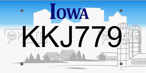 KKJ779 Iowa License Plate