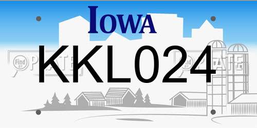 KKL024 Iowa License Plate