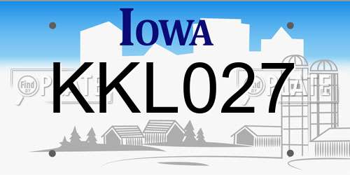 KKL027 Iowa License Plate