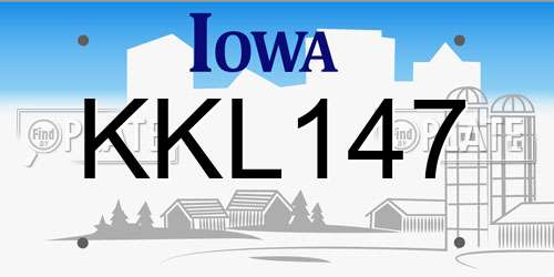 KKL147 Iowa License Plate