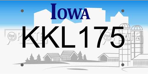 KKL175 Iowa License Plate