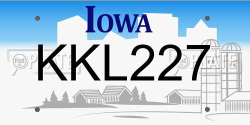KKL227 Iowa License Plate