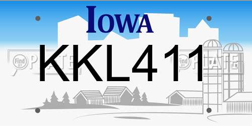 KKL411 Iowa License Plate