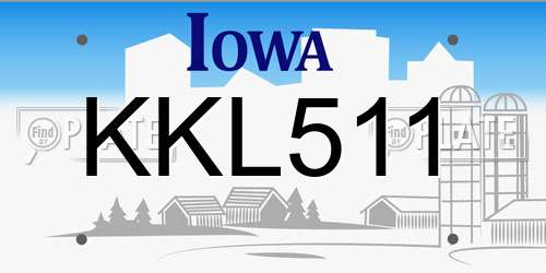 KKL511 Iowa License Plate