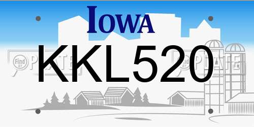 KKL520 Iowa License Plate