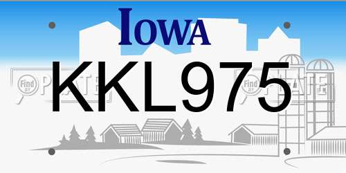 KKL975 Iowa License Plate