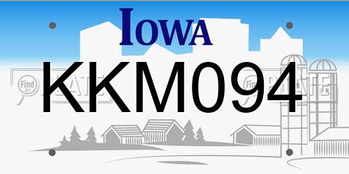 KKM094 Iowa License Plate