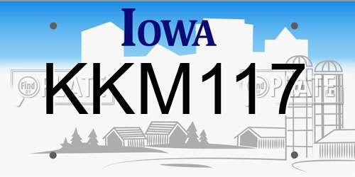 KKM117 Iowa License Plate