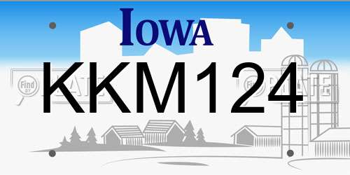KKM124 Iowa License Plate