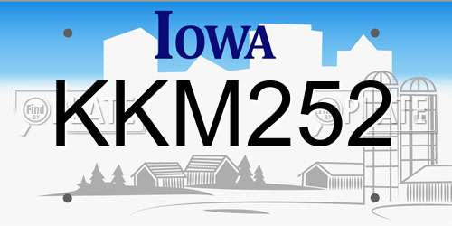 KKM252 Iowa License Plate