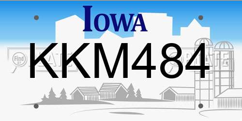 KKM484 Iowa License Plate